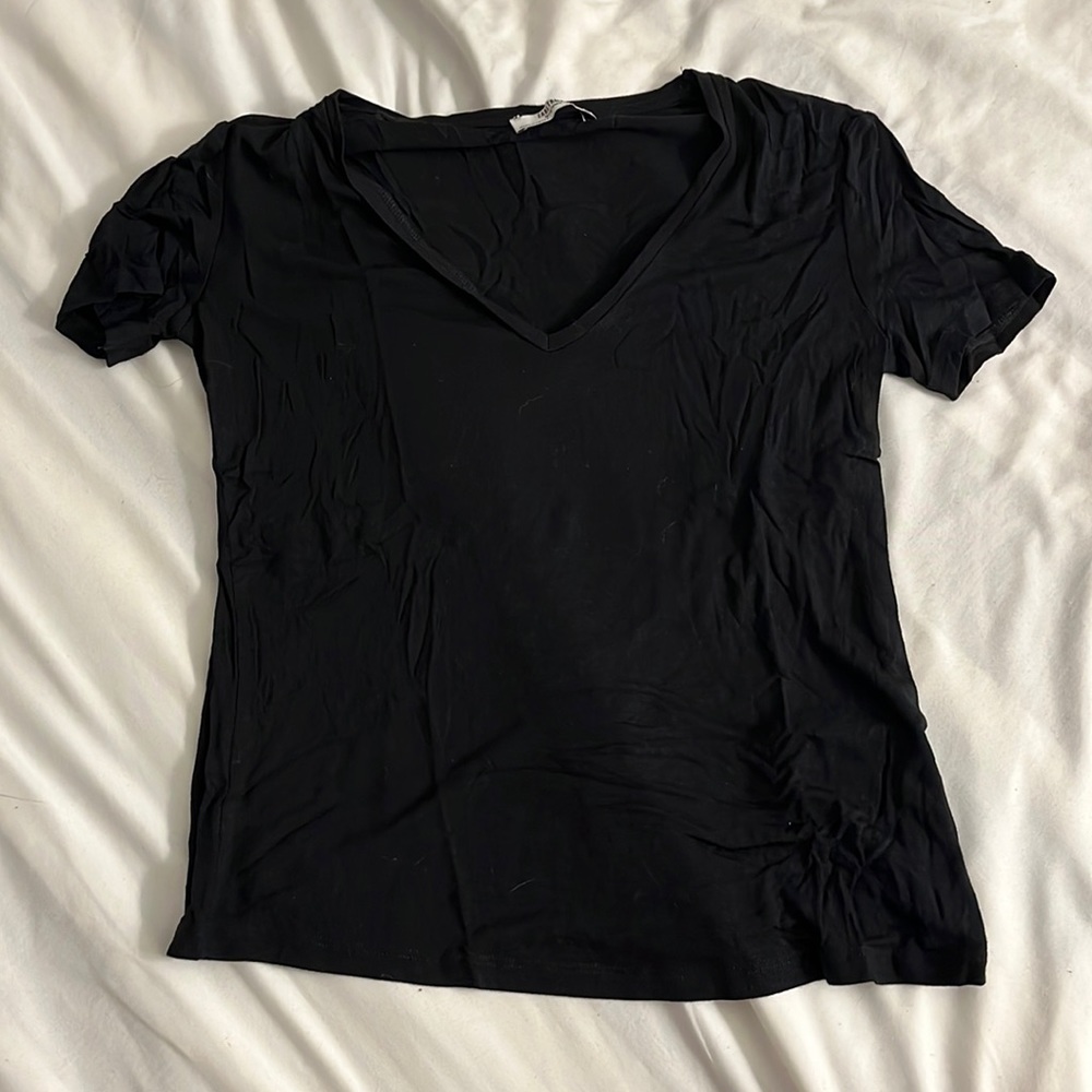 Zara womens black t-shirt (small)